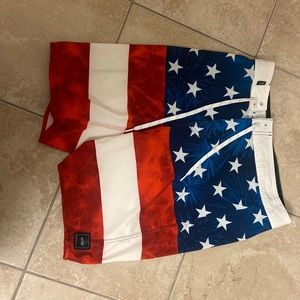 Vans size 28 American flag swimsuit men.